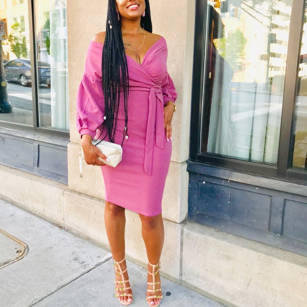 Pink Wrap Dress